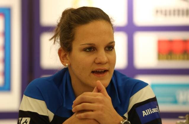 13.02.2017 xcex Deutschland, Frankfurt, Fussball, Frauenfussball Pressekonferenz beim 1. FFC Frankfurt Die Verantwortlichen ziehen Bilanz und geben einen Ausblick auf die zweite Hälfte der Allianz Frauen-Bundesliga Saison 2016 2017 Desiree Schumann