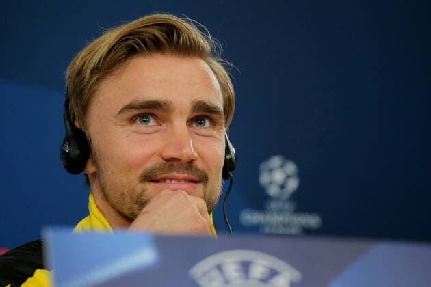 Marcel Schmelzer (Borussia Dortmund 29), Pressekonferenz, Benfica Lissabon - Borussia Dortmund, UEFA Champions League, Achtelfinale, Fussball, 13.02.2017, Lissabon Copyright: xLangerx xEibner-Pressefotox EP_HLR