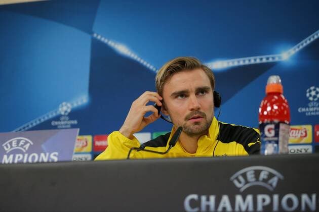 Marcel Schmelzer (Borussia Dortmund 29), Pressekonferenz, Benfica Lissabon - Borussia Dortmund, UEFA Champions League, Achtelfinale, Fussball, 13.02.2017, Lissabon Copyright: xLangerx xEibner-Pressefotox EP_HLR