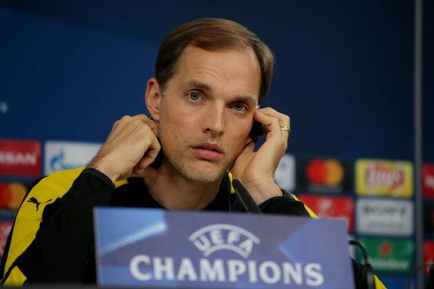 Trainer Thomas Tuchel (Borussia Dortmund), Pressekonferenz, Benfica Lissabon - Borussia Dortmund, UEFA Champions League, Achtelfinale, Fussball, 13.02.2017, Lissabon Copyright: xLangerx xEibner-Pressefotox EP_HLR
