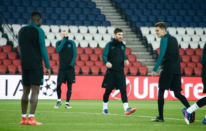 Lionel Messi ( Barcelona ) FOOTBALL : Entrainement Barcelona - Paris - 13 02 2017 FedericoPestellini PANORAMIC 