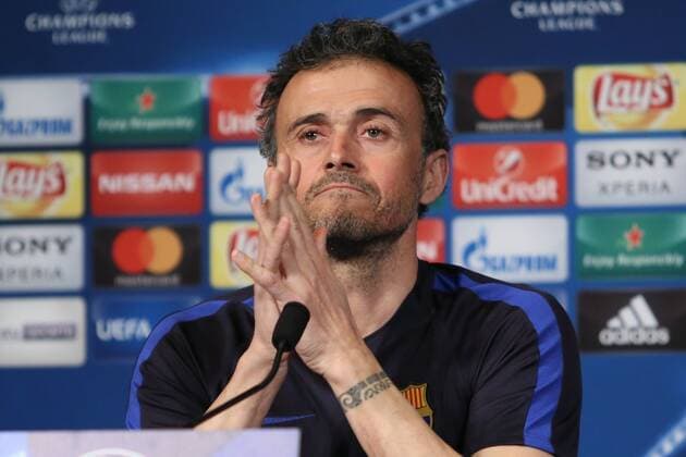 UEFA Champions League 2017, Paris St. Germain - FC Barcelona - , press conference PK Pressekonferenz and training, Luis Enrique, head coah Barcelona, 644 cordon  xx