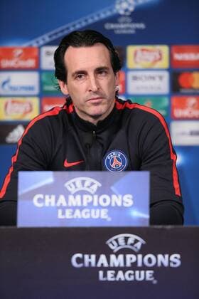 UEFA Champions League 2017, Paris St. Germain - FC Barcelona - , press conference PK Pressekonferenz and training, unai emery, head coach psg, 644 cordon,  xx