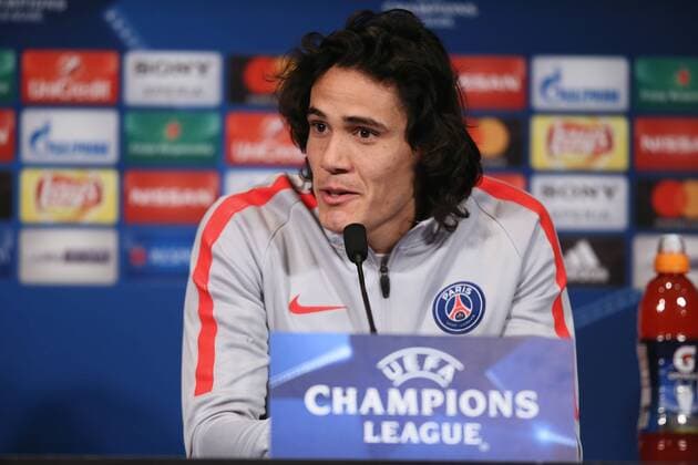 UEFA Champions League 2017, Paris St. Germain - FC Barcelona - , press conference PK Pressekonferenz and training, edinson cavani, 644 cordon  xx