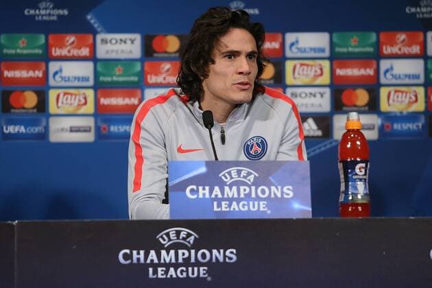 UEFA Champions League 2017, Paris St. Germain - FC Barcelona - , press conference PK Pressekonferenz and training, edinson cavani, 644 cordon  xx