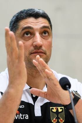 14.02.2017, Max Schmeling Halle, Berlin Volleyball, Vorstellung Bundestrainer Andrea Giani Andrea Giani (Volleyball Bundestrainer Männer Maenner)