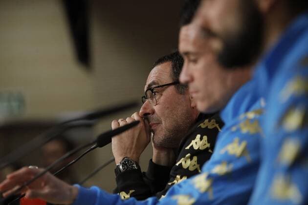 SSC Napoli s head coach Maurizio Sarri during a press conference PK Pressekonferenz held at Santiago Bernabeu stdium in Madrid, Spain, 14 February 2017. Real Madrid will face SSC Napoli in a Champions League round of 16 first leg soccer match the upcoming 15 February. SSC NAPOLI S CONFERENCE !ACHTUNG: NUR REDAKTIONELLE NUTZUNG!  Copyright: xJUANJOxMARTINx 20170214-636226976939192595