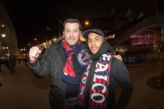 Fußball, CL, Paris St. Germain - FC Barcelona, Fans vor Spielbeginn FOOTBALL : Paris Saint Germain vs FC Barcelona - Ligue des Champions - Paris - 14 02 2017 FedericoPestellini Panoramic 