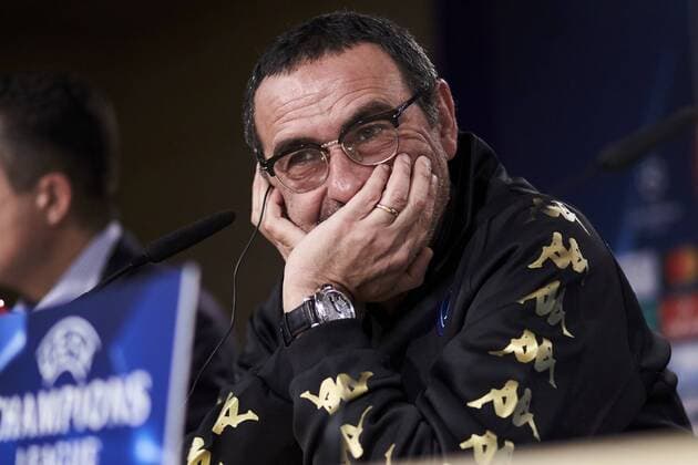 Napoles es coach Maurizio Sarri during the press conference PK Pressekonferenz before Champions League Match between Real Madrid and Napoles at Santiago Bernabeu Stadium in Spain. February 14, 2017.  (2017021436)