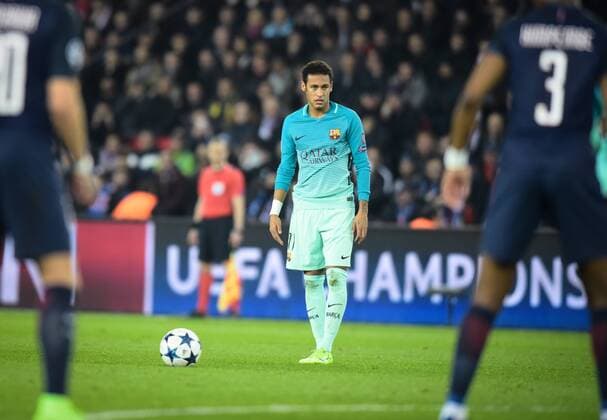 Fußball, CL, Paris St. Germain - FC Barcelona Neymar ( Barcelona ) FOOTBALL : Paris Saint Germain vs FC Barcelona - Ligue des Champions - Paris - 14 02 2017 FedericoPestellini Panoramic 