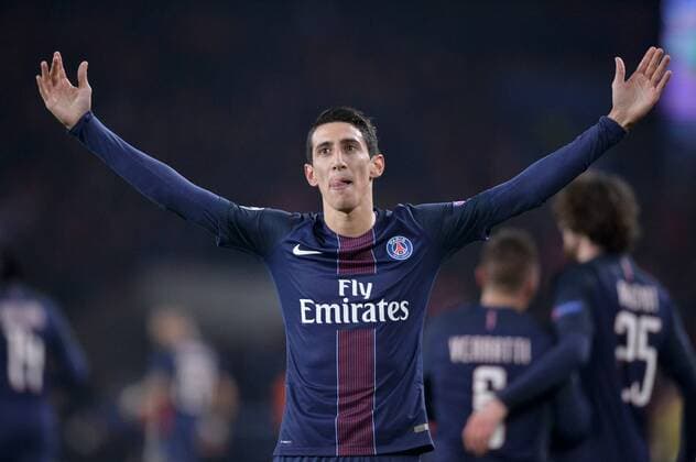 Fußball, CL, Paris St. Germain - FC Barcelona 11 ANGEL DI MARIA (psg) - JOIE FOOTBALL : Paris SG vs Barcelona - Ligue des Champions - 14 02 2017 AnthonyBIBARD FEP Panoramic 