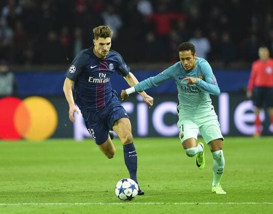 Fußball, CL, Paris St. Germain - FC Barcelona Neymar vs Thomas Meunier FOOTBALL : Champions League - Psg vs Barcelona - 14 02 2017 - Match aller 8e de Finale Mao Panoramic 