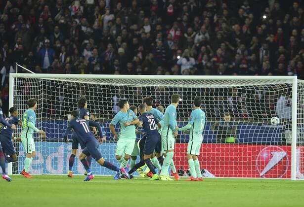 Fußball, CL, Paris St. Germain - FC Barcelona Angel Di Maria FOOTBALL : Champions League - Psg vs Barcelona - 14 02 2017 - Match aller 8e de Finale Mao Panoramic 