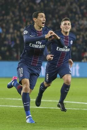 Fußball, CL, Paris St. Germain - FC Barcelona 4:0 Fußball, CL, Paris St. Germain - FC Barcelona joie Angel Di Maria (PSG) FOOTBALL : PSG vs FC Barcelona - Ligue des Champions - 14 02 2017 GwendolineLeGoff Panoramic 
