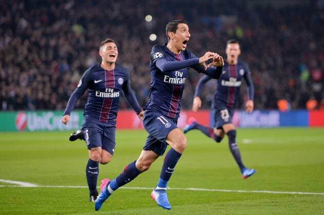 Fußball, CL, Paris St. Germain - FC Barcelona 11 ANGEL DI MARIA (psg) - Jubel FOOTBALL : Paris SG vs Barcelona - Champions League - 14 02 2017 AnthonyBIBARD FEP 