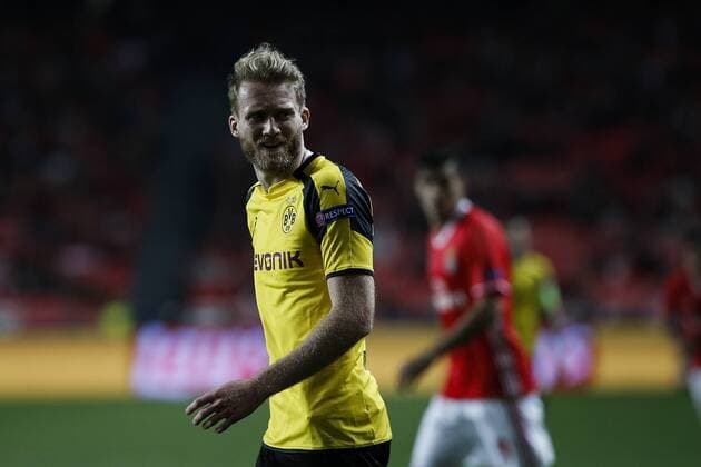 February 14, 2017 - Lisbon, Portugal - Dortmund s forward Andre Schurrle reacts during Champions League 2016 17 match between SL Benfica vs BVB Borussia Dortmund, in Lisbon, on February 14, 2017. SL Benfica v Borussia Dortmund - UEFA Champions League Round of 16: First Leg  - ZUMAn230 20170214_zaa_n230_509 Copyright: xCarlosxPalmax