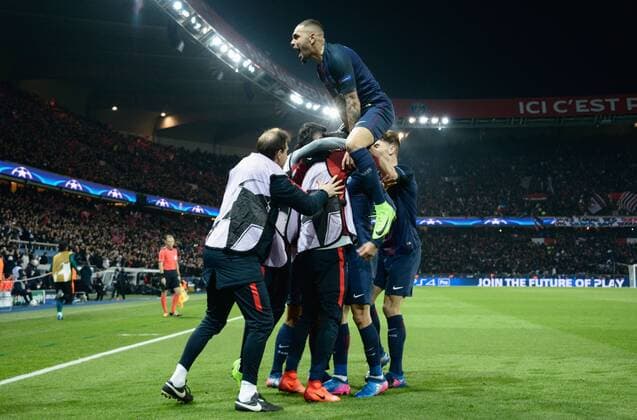 Fußball, CL, Paris St. Germain - FC Barcelona Angel Di Maria ( PSG ) FOOTBALL : Paris Saint Germain vs FC Barcelona - Champions League - Paris - 14 02 2017 FedericoPestellini 