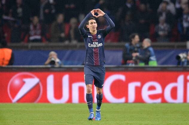 Fußball, CL, Paris St. Germain - FC Barcelona 11 ANGEL DI MARIA (psg) - Jubel FOOTBALL : Paris SG vs Barcelona - Champions League - 14 02 2017 AnthonyBIBARD FEP 