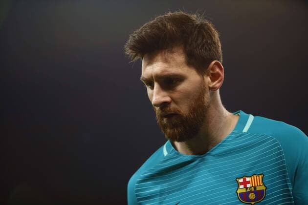 February 14, 2017 - Paris, France - Barcelona Lionel Messi during the UEFA Champions League round of 16 first leg football match between Paris Saint-Germain and FC Barcelona Barca on February 14, 2017 at the Parc des Princes stadium in Paris. (Photo by Nurphoto) Paris Saint-Germain v FC Barcelona - UEFA Champions League Round of 16: First Leg  - ZUMAn230 20170214_zaa_n230_637 Copyright: xMehdixTaamallahx