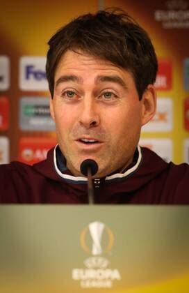 Anderlecht s head coach Rene Weiler pictured during a press conference PK Pressekonferenz of Belgian soccer team RSC Anderlecht, Wednesday 15 February 2017, in Brussels. Tomorrow Anderlecht is playing 1 16 finales first leg game of the Europa League competition against Russian team FC Zenit. VIRGINIExLEFOUR  x05047774x