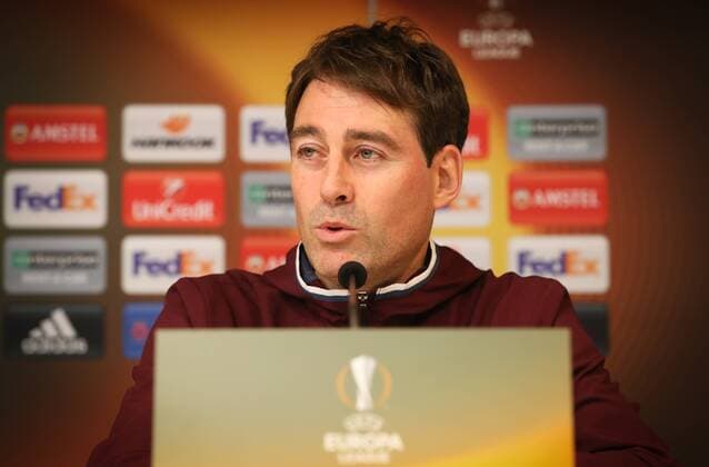 Anderlecht s head coach Rene Weiler pictured during a press conference PK Pressekonferenz of Belgian soccer team RSC Anderlecht, Wednesday 15 February 2017, in Brussels. Tomorrow Anderlecht is playing 1 16 finales first leg game of the Europa League competition against Russian team FC Zenit. VIRGINIExLEFOUR  x05047775x