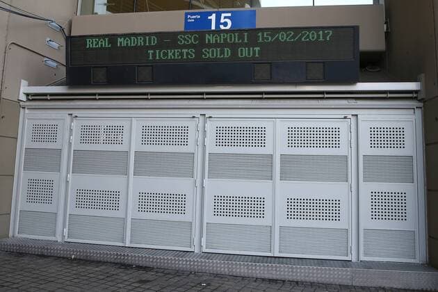 Sold out tickets for the match Madrid 15-02-2017 Football Champions League 2016 2017 Real Madrid - SSC Napoli cesarexpurini