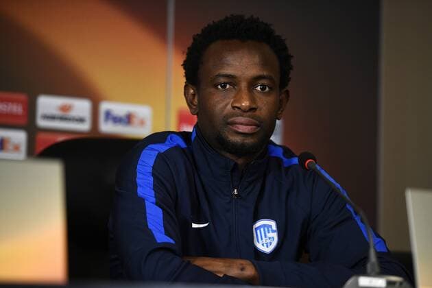 Genk s Bennard Kumordzi pictured during a press conference PK Pressekonferenz of Belgian soccer team RC Genk, Wednesday 15 February 2017, in Giurgiu, in Romania. Tomorrow Genk is playing 1 16 finales first leg game of the Europa League competition against Romanian Club Astra Giurgiu. YORICKxJANSENS  x05047986x
