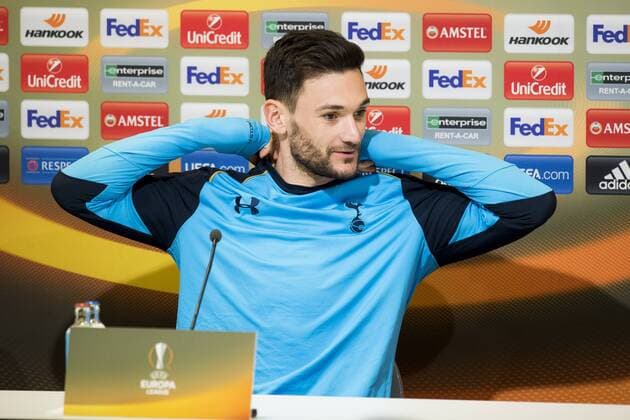 Tottenham s goalkeeper Hugo Lloris pictured during a press conference PK Pressekonferenz of British soccer team Tottenham, Wednesday 15 February 2017, in Gent. Tomorrow, Tottenham is playing 1 16 finals first leg game of the Europa League competition against Belgian Team KAA Gent. JASPERxJACOBS  x05048166x
