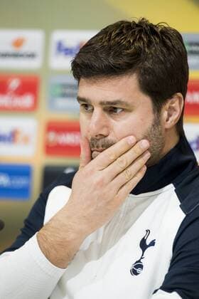 Tottenham s head coach Mauricio Pochettino pictured during a press conference PK Pressekonferenz of British soccer team Tottenham, Wednesday 15 February 2017, in Gent. Tomorrow, Tottenham is playing 1 16 finals first leg game of the Europa League competition against Belgian Team KAA Gent. JASPERxJACOBS  x05048160x