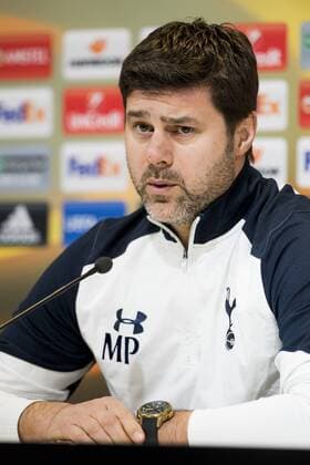 Tottenham s head coach Mauricio Pochettino pictured during a press conference PK Pressekonferenz of British soccer team Tottenham, Wednesday 15 February 2017, in Gent. Tomorrow, Tottenham is playing 1 16 finals first leg game of the Europa League competition against Belgian Team KAA Gent. JASPERxJACOBS  x05048154x