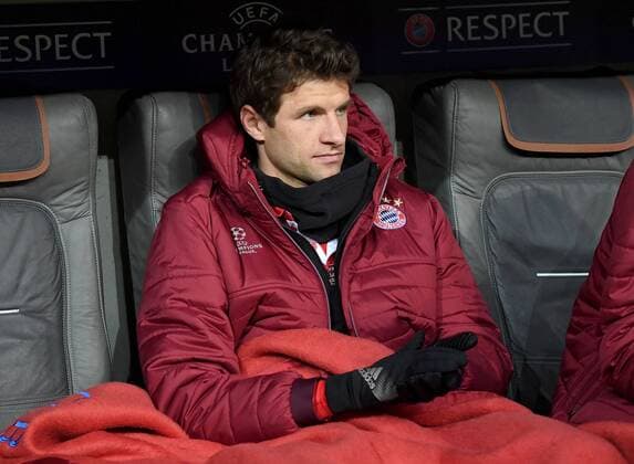 15.02.2017, xjhx, Fussball Champions League, FC Bayern Muenchen - Arsenal London, emspor, v.l. Thomas Mueller (FC Bayern Muenchen) Muenchen