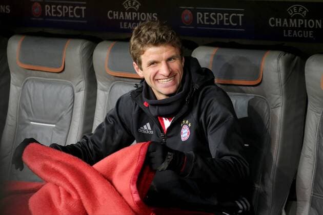 Thomas Mueller (FC Bayern Muenchen 25) auf der Bank, FC Bayern Muenchen - Arsenal FC, UEFA Champions League, Achtelfinale, Fussball, 15.02.2017, Muenchen Copyright: xLangerx xEibner-Pressefotox EP_HLR