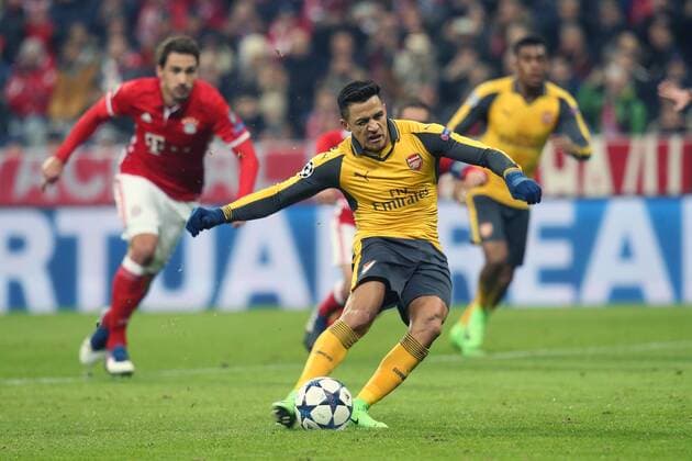 Alexis ( Arsenal FC 7 ) beim Elfmeter, FC Bayern Muenchen - Arsenal FC, UEFA Champions League, Achtelfinale, Fussball, 15.02.2017, Muenchen Copyright: xLangerx xEibner-Pressefotox EP_HLR