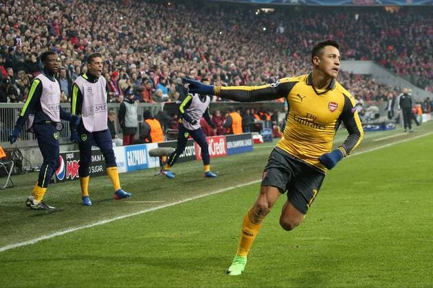 Alexis ( Arsenal FC 7 ) nach dem 1:1, FC Bayern Muenchen - Arsenal FC, UEFA Champions League, Achtelfinale, Fussball, 15.02.2017, Muenchen Copyright: xLangerx xEibner-Pressefotox EP_HLR