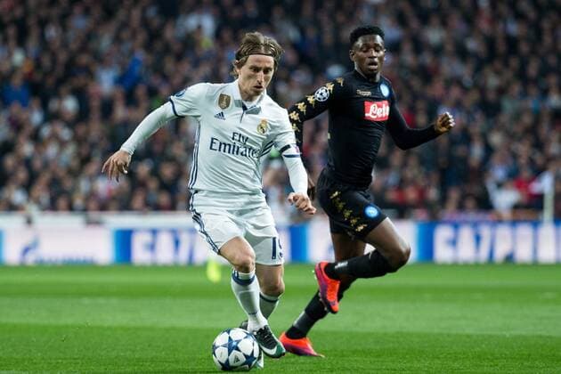 Fußball, CL, Real Madrid - SSC Neapel Luka Modric of Real Madrid in action during the match of Champions League between Real Madrid and SSC Napoli at Santiago Bernabeu Stadium in Madrid, Spain. February 15, 2017.  (20170215009)