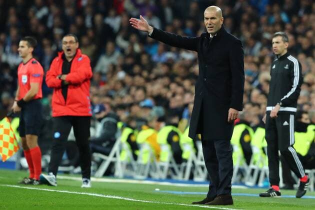 Fußball, CL, Real Madrid - SSC Neapel Zinedine Zidane Real Madrid Madrid 15-02-2017 Stadio Santiago Bernabeu Football Calcio UEFA Champions League 2016 2017 Round of 16, 1st leg Real Madrid - SSC Napoli cesarexpurini