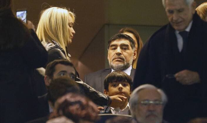Fußball, CL, Real Madrid - SSC Neapel First leg of 1 8 Champions League match between Real Madrid and Napoli. In this picture, Maradona. xAngelxRiverox 