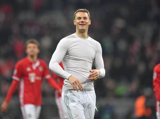 15.02.2017, Fussball, UEFA Champions League, Saison 2016 2017, Achtelfinale, FC Bayern Muenchen - Arsenal London 5:1, Jubel Torwart Manuel Neuer (Bayern Muenchen)