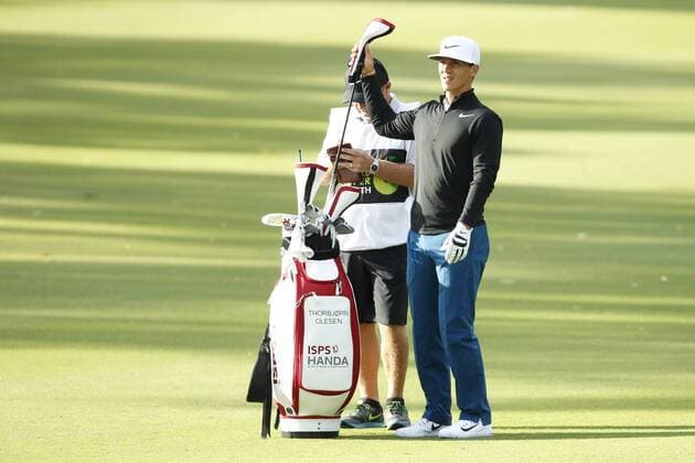 February 16th 2017, Lake Karrinyup Country Club, Perth, Western Australia, Australia; ISPS Handa World Super 6 Perth Golf Tournament Day 1; Thorbjorn Olesen selects his club (DEN) for his second shot on the 11th fairway during the first round of the ISPS Handa World Super 6 Golf Tournament; xDavidxWoodleyx  ActionPlus11846787