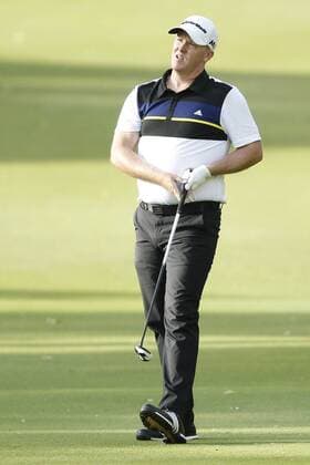 February 16th 2017, Lake Karrinyup Country Club, Perth, Western Australia, Australia; ISPS Handa World Super 6 Perth Golf Tournament Day 1; Marcus Fraser (AUS) reacts to his approach shot from the 11th fairway during the first round of the ISPS Handa World Super 6 Golf Tournament; xDavidxWoodleyx  ActionPlus11846758
