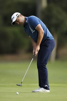 February 16th 2017, Lake Karrinyup Country Club, Perth, Western Australia, Australia; ISPS Handa World Super 6 Perth Golf Tournament Day 1; Simon Khan (ENG) putts on the 1st hole during the opening round of the ISPS Handa World Super 6 Golf Tournament; xDavidxWoodleyx  ActionPlus11846766