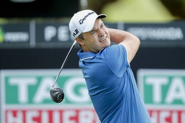 February 16th 2017, Lake Karrinyup Country Club, Perth, Western Australia, Australia; ISPS Handa World Super 6 Perth Golf Tournament Day 1; Simon Khan (ENG) drives from the tee on the 2nd hole during the opening round of the ISPS Handa World Super 6 Golf Tournament; xDavidxWoodleyx  ActionPlus11846769