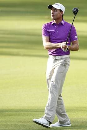 February 16th 2017, Lake Karrinyup Country Club, Perth, Western Australia, Australia; ISPS Handa World Super 6 Perth Golf Tournament Day 1; Brett Rumford (AUS) watches his shot from the 11th fairway during the first round of the ISPS Handa World Super 6 Golf Tournament; xDavidxWoodleyx  ActionPlus11846799