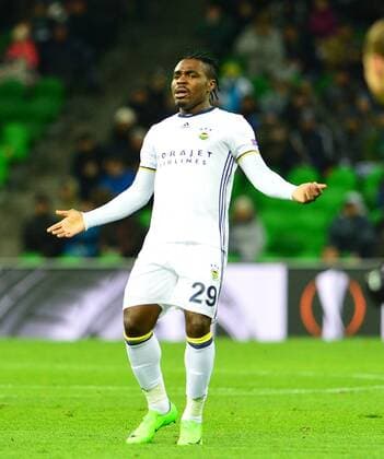 UEFA Europa League match between Krasnodar and Fenerbahce at Krasnodar Stadium in Krasnodar , Russia on February 16 , 2017. Pictured: Emmanuel Emenike of Fenerbahce . 