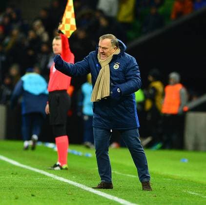UEFA Europa League match between Krasnodar and Fenerbahce at Krasnodar Stadium in Krasnodar , Russia on February 16 , 2017. Final Score : Krasnodar 1 - Fenerbahce 0 Pictured: Coach Dick Advocaat of Fenerbahce . 