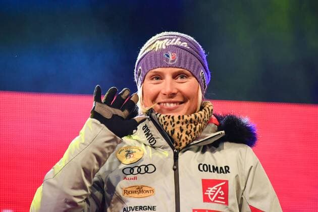 February 16, 2017: 1st place Tessa WORLEY (FRA) on stage at the medal ceremony for the women s giant slalom event of the FIS Alpine World Ski Championships at St Moritz, Switzerland. Cal Media Skiing 2017: Alpine World Ski Championships - 16 Feb - ZUMAc04_ 20170216_zaf_c04_100 Copyright: xSydneyxLowx