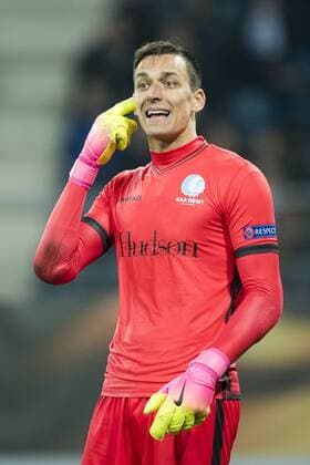 Gent s goalkeeper Lovre Kalinic reacts during a game between Belgian soccer team KAA Gent and British team Tottenham, first-leg of the 1 16 finals of the Europa League competition, Thursday 16 February 2017, in Gent. JASPERxJACOBS  x05048850x