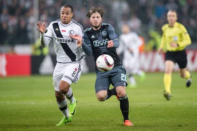 Vadis Odjidja Ofoe, Lasse Schone 2017.02.16 , Football UEFA Europa League Season 2016 2017 Legia Warszawa - Ajax Amsterdam Vadis Odjidja Ofoe, Lasse Schone  20170216PF_RO0624