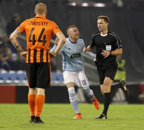 Iago Aspas. First leg of 1 16 Europa League match between Celta Vigo and Shakhtar Donetsk. In this picture, Iago Aspas. xJORGExLANDINx 