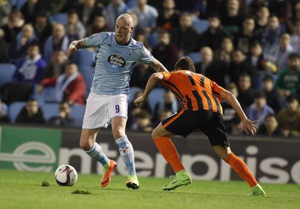 Guidetti. First leg of 1 16 Europa League match between Celta Vigo and Shakhtar Donetsk. In this picture, Guidetti. xJORGExLANDINx 